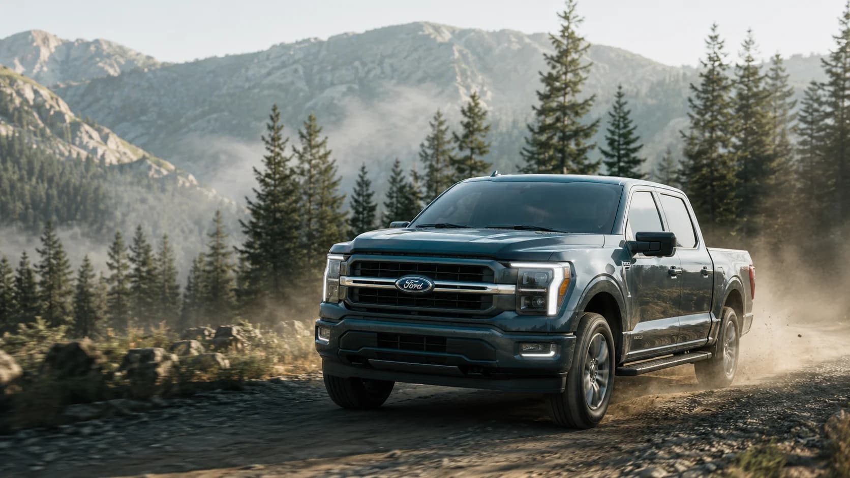 2026 Ford F-150 SuperCrew in Carbonized Gray front three-quarter view