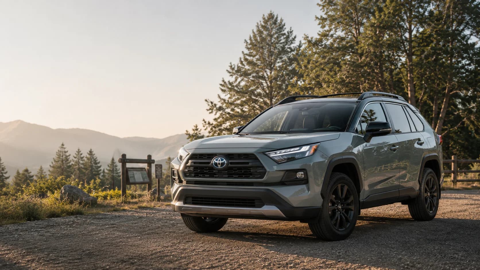 2026 Toyota RAV4 hybrid SUV in silver front three-quarter view